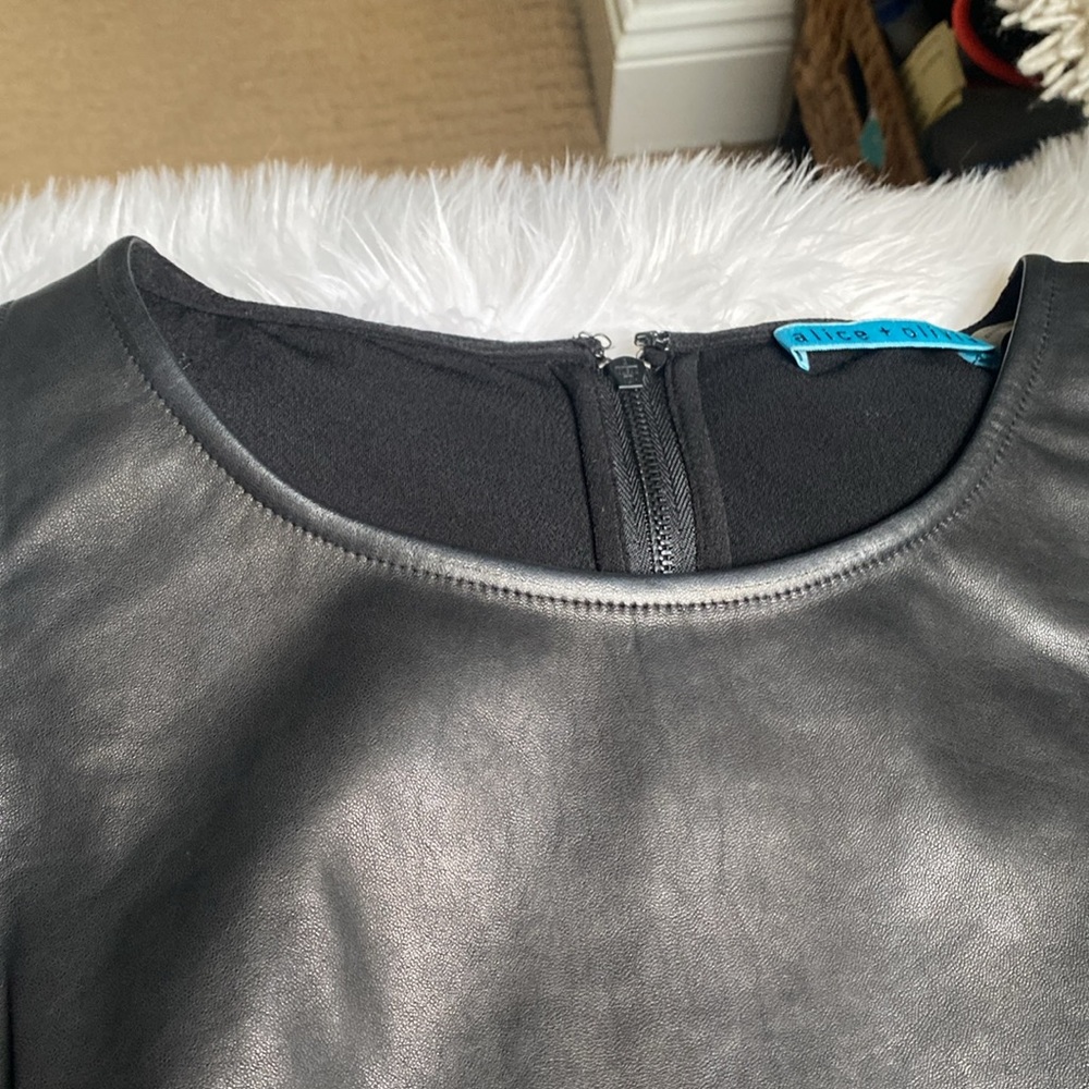 Alice + Olivia Lamb Leather Crop Top - Picture 8 of 10
